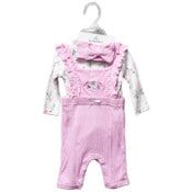 Wholesale - 3pc PINK OVERALL SET-FALL FLOWERS C/P 48, UPC: 632878906643